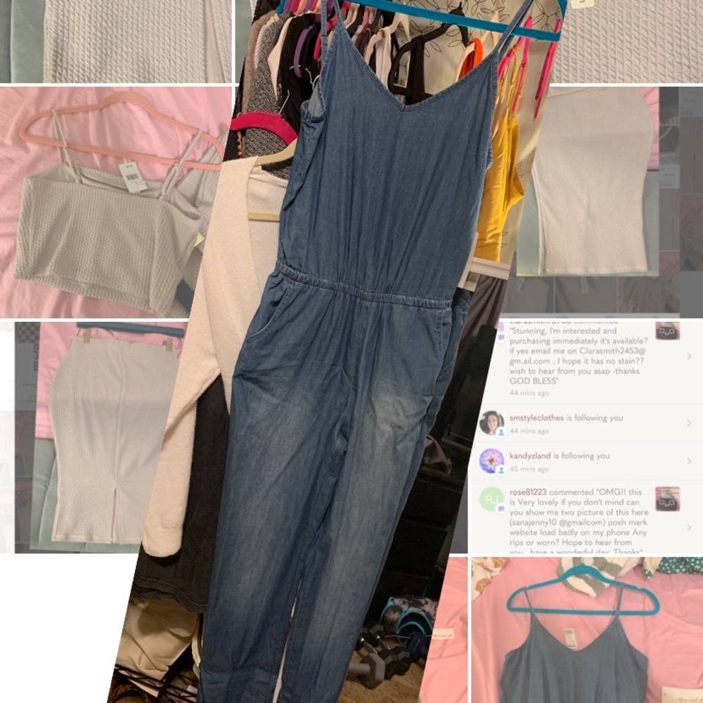 SOLD Size Small denim romper jumpsuit NWT